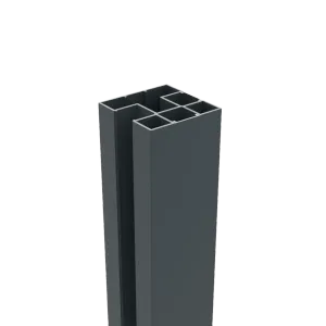Boston Alu H paal 75x75mm 300cm RAL7016 incl. afwerkprofiel-