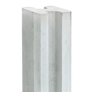 Beton-sleufpaal Zaan 10x10x275 wit/grijs Vlakke kop eind-