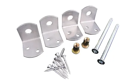 Uni-beslag set+schroeven RVS-