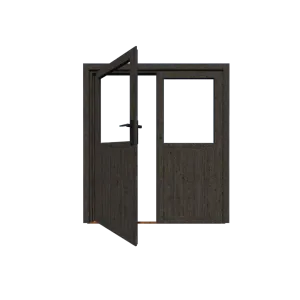 Excellent/Elegant Dubbele deur Zwart Glas (losse roedes)-Inclusief hang- en sluitwerk