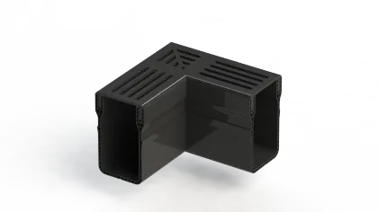 Star Drain 65/100 Hoekstuk - Zwart (Aluminium)-Optimale waterafvoer