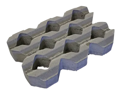 Grasbetontegel type A 40x60x10 BK5 vierkante gaten-Waterdoorlatend