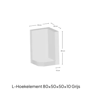 Hoek-L-Element 80x50x50x10cm Zichtbeton-