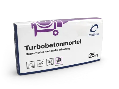 Cantillana Turbobetonmortel no mix NL PE zak 25kg-Een van de snelst drogende mortels