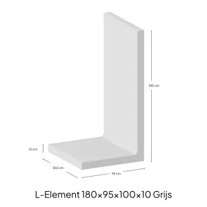 L-Element 180x95x100x10cm Zichtbeton-