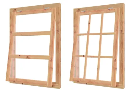 Excellent/Elegant Uitzetraam compleet Douglas (losse roedes)-Inclusief hang- en sluitwerk