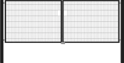Draadpoort Metaal Dubbel Zwart 180x300cm-