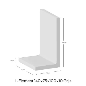 L-Element 140x75x100x10cm Zichtbeton-
