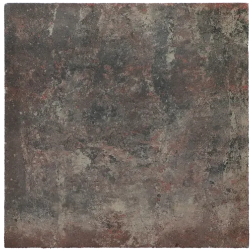 Carré tegel 50x50x5 vlak KOMO nero rosso-