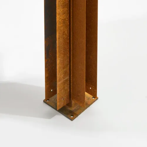 Hoekpaal Bamboescherm mt bevestigingsvoet 182cm Corten-