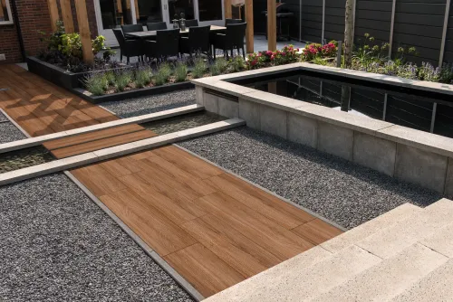 Ceramiton Palo 120x30x4cm Walnut-Met afstandhouders