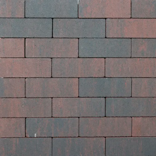 Strackstone Crown GRN+ Dikformaat 21x7x8 vlak wijnrood/antraciet genuanceerd KOMO PL2-Gekleurde onderlaag van beton met hoge kwaliteit deklaag