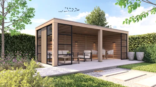 Douglas Overkapping Elegant fijn bezaagd 300x500cm-Uit te breiden met wanden