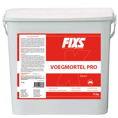 Fixs Voegmortel Pro Antraciet 15kg-Duurzaam waterdoorlatend