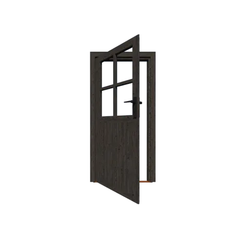 Excellent/Elegant Enkele deur Zwart Glas (losse roedes) Link-Voorzien van rubberen strip