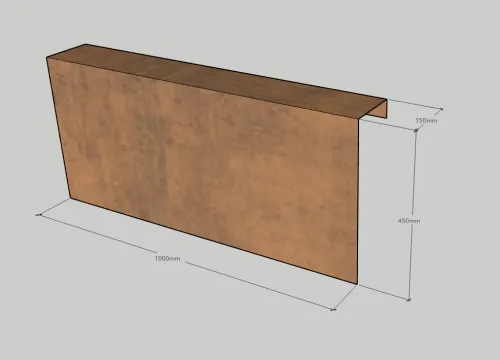 Corten Overzetstuk 1000x450x150mm-