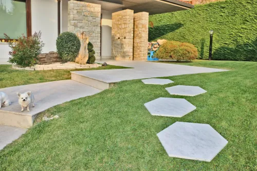 Staptegel Hexagon Quarzite Bianca o60x52x2cm-