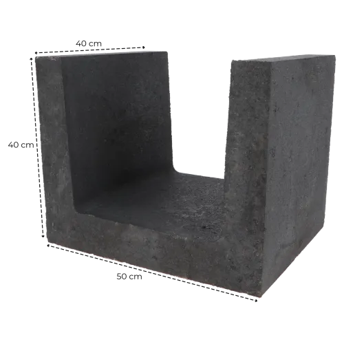 (H) U-element 40x50x40 Antraciet-Voor de realisatie van hoogteverschillen