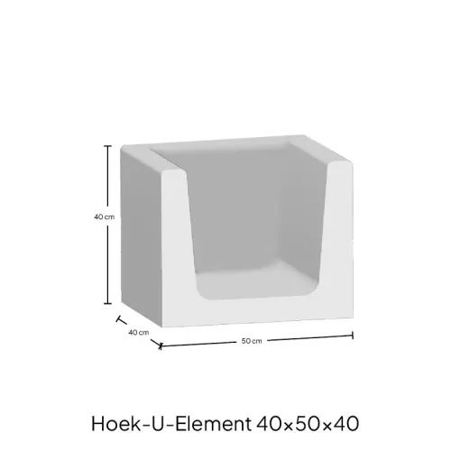 (H) Hoek U-element 40x50x40 Antraciet-Geschikt als zitelement of stapel-element