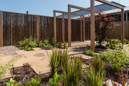 Bamboescherm zwarte bamboestokken 186x186 =cm-