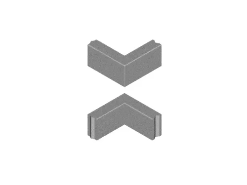 Hoekstuk 10x20 90° grijs-