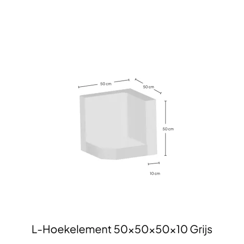 Hoek-L-Element 50x50x50x10cm Zichtbeton-