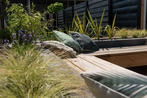 5x400cm 1 Zijde Glad 1 Zijde Fijnbezaagd Groen Geïmpregneerd-Karakteristieke houtnerf