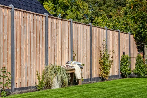 Tuinscherm Breukelen 21-planks (19+2) Red Class Wood 180x180-Kleur- en maatvast