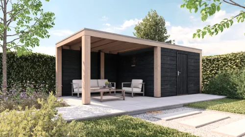 Douglas Overkapping Elegant fijn bezaagd 300x500cm-Compleet basispakket