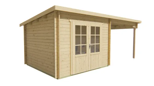 Blokhut - Tuinhuis 28mm Chappo met overkapping-