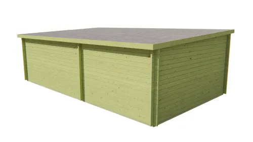 Blokhut - Tuinhuis 40mm groen geïmp. Anton met overkapping-