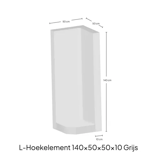 Hoek-L-Element 140x50x50x10cm Zichtbeton-