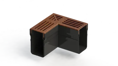 Star Drain 65/100 Hoekstuk - Roestbruin (Cortenstalen)-Optimale waterafvoer
