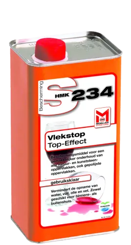 HMK S234 - Vlekstop Kleurloos - Top-Effect - 1Ltr-Sterke impregnant voor eenvoudig onderhoud van natuur- en kunststeen