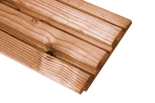 Excellent/Elegant Achterwand Douglas Design verticaal 500cm-Basispakket met rabat wandplanken