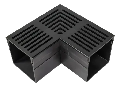 Star Drain Mini 65/60 Hoekstuk - Zwart (Aluminium)-Verschillende aansluitmogelijkheden