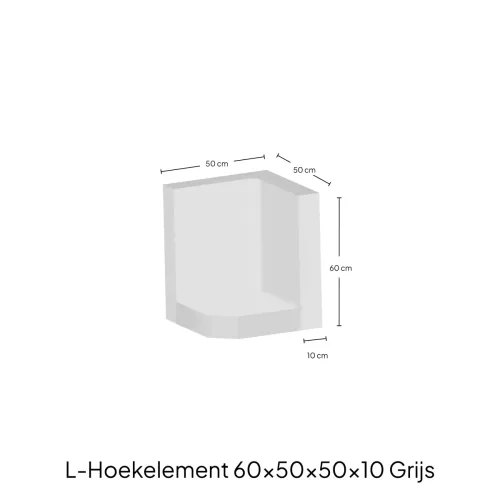 Hoek-L-Element 60x50x50x10cm Zichtbeton-