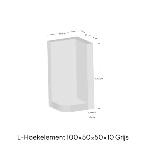 Hoek-L-Element 100x50x50x10cm Zichtbeton-Voor de realisatie van hoogteverschillen