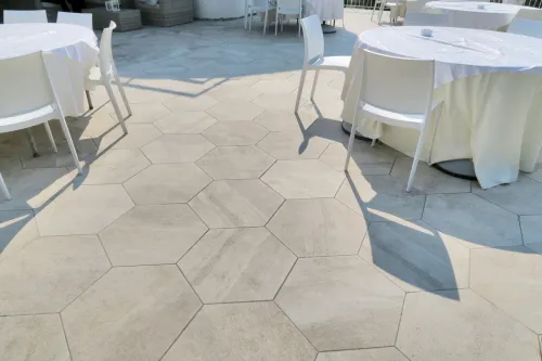 Staptegel Hexagon Cappuccino o60x52x2cm-