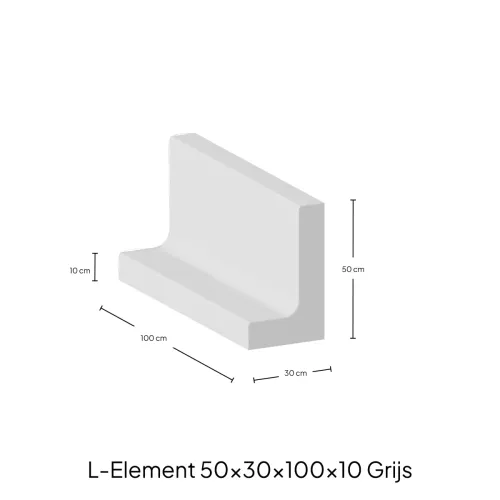 L-Element 50x30x100x10cm Zichtbeton-