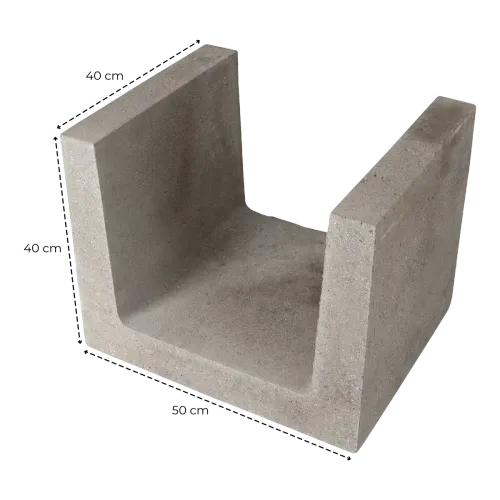 (H) U-element 40x50x40 Grijs-Voor de realisatie van hoogteverschillen