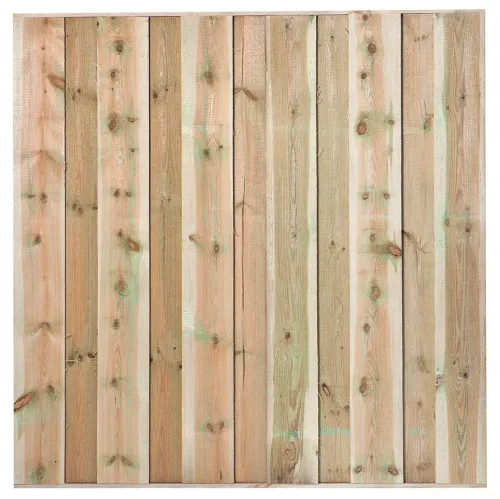 Tuinscherm Venlo 11-planks 18x200mm 180x180 Groen Geïmpregneerd RVS Geschroefd-Levensduur van 15-20 jaar zonder grondcontact