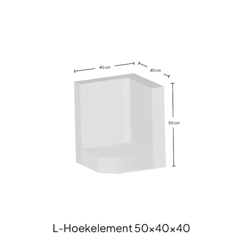 (H) Hoek L-element 50x40x40x8 grijs-Geschikt voor een trap of verhoogd bloemborder