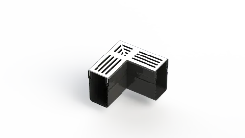 Star Drain 65/100 Hoekstuk - Grijs (Aluminium)-Optimale waterafvoer