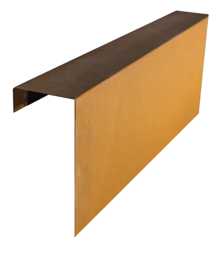 Corten Overzetstuk 1000x300x120mm-Er ontstaat een oranjebruine roestlaag na blootstelling aan buitenlucht