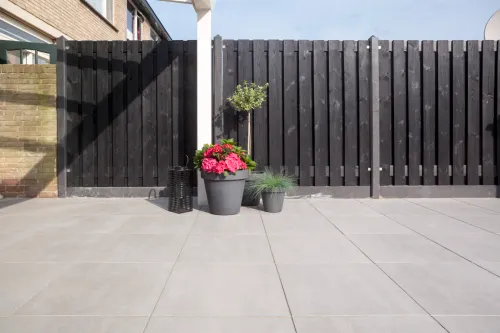 Tuinscherm Breukelen (19+2) Vuren Zwart gespoten 180x180cm-