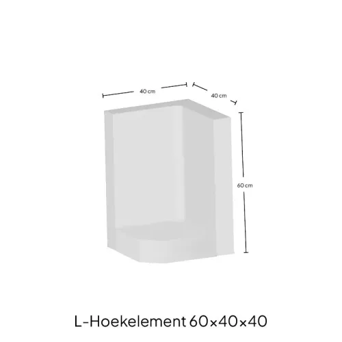(H) Hoek L-element 60x40x40x8 grijs-Snelle installatie
