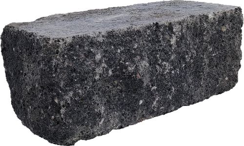 Splitrock hoekstuk trommel 29x13x11 cm grijs/zwart geknipte kopse kant