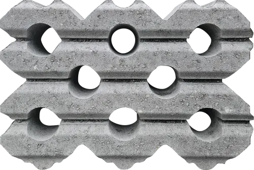 Grasbetontegel type G 40x60x12 GRIJS 03 (rondom hol-dol) K85912 vormklasse B BK25 GRN+-Waterdoorlatend