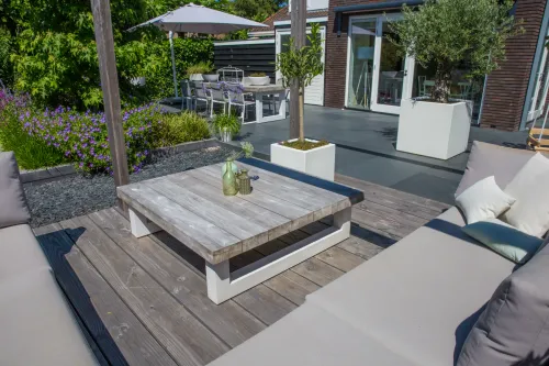 5x400cm 1 Zijde Glad 1 Zijde Fijnbezaagd Groen Geïmpregneerd-Levensduur van 10-15 jaar indien geïmpregneerd en bovengronds gebruikt